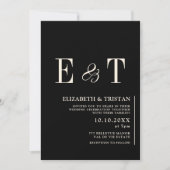 Invitation de mariage minimaliste noir simple (Devant)