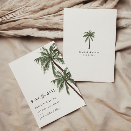 Invitation de mariage Minimaliste Palmiers