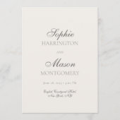 Invitation de mariage minimaliste Sage (Devant)