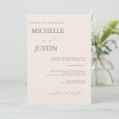 Invitation de mariage minimaliste simple moderne (Debout devant)