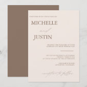 Invitation de mariage minimaliste simple moderne (Devant / Derrière)