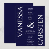 Invitation de mariage minimaliste tendance (Devant / Derrière)