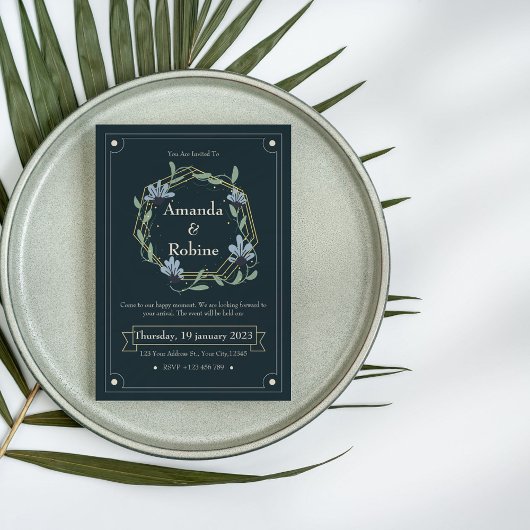 Invitation de mariage minimaliste Vintage