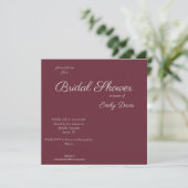 Invitation de mariage Minimalst Script Purple Plum (Debout devant)