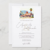 Invitation de mariage - Mission espagnole en aquar (Devant)