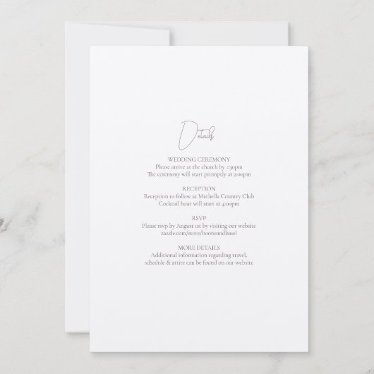 Invitation de mariage - Mission espagnole en aquar (Dos)