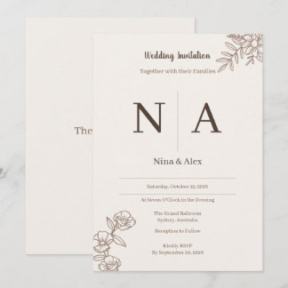 Invitation de mariage Mocha