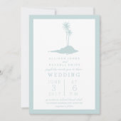 Invitation de mariage Modern Island Beach - Bleu (Devant)