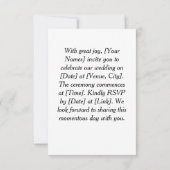 Invitation de mariage moderne (Dos)