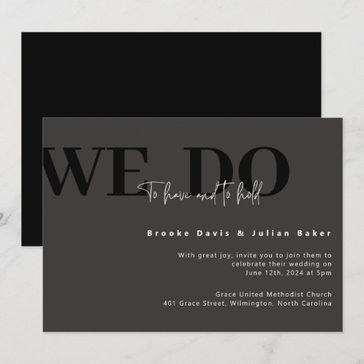 Invitation de mariage moderne (Devant / Derrière)
