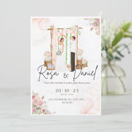 Invitation de mariage moderne (Debout devant)