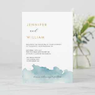 Invitation de mariage moderne à l'aquarelle de pla