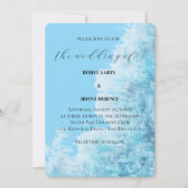 Invitation de mariage moderne aquarelle bleue (Devant)