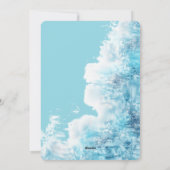 Invitation de mariage moderne aquarelle bleue (Dos)