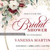 Invitation de mariage moderne aux fleurs rouges pr