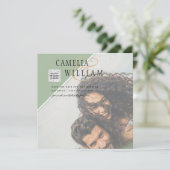 Invitation de mariage moderne avec code QR RSVP ve (Debout devant)