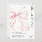 Invitation de mariage moderne avec nœud rose (Devant)