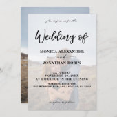 Invitation de Mariage Moderne avec Photo Verticale (Devant / Derrière)