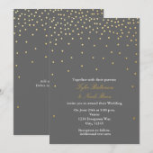 Invitation de mariage moderne avec points de feuil (Devant / Derrière)