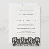 Invitation de mariage moderne Black+White Beach (Devant)