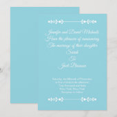 Invitation de mariage moderne bleu clair et blanc (Devant / Derrière)