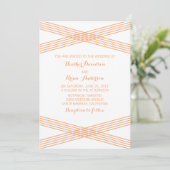 Invitation de mariage moderne déco orange (Debout devant)