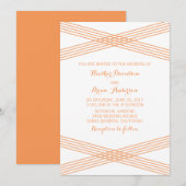 Invitation de mariage moderne déco orange (Devant / Derrière)