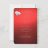 Invitation de mariage moderne diamant rouge (Dos)