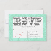 Invitation de mariage moderne en dentelle de Mint (Devant)