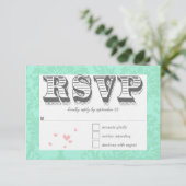 Invitation de mariage moderne en dentelle de Mint (Debout devant)