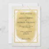 Invitation de mariage moderne en ivoire blanc enca (Devant)