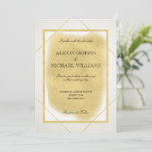 Invitation de mariage moderne en ivoire blanc enca (Debout devant)