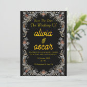 Invitation de mariage moderne en Rosemaling scandi (Debout devant)