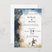 Invitation de mariage moderne et élégant | Or De L (Devant / Derrière)