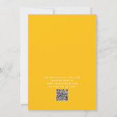 Invitation de mariage moderne jaune doré ondulé | (Dos)