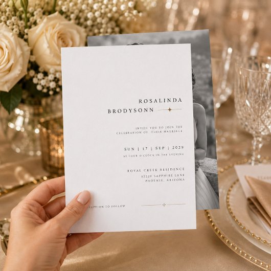 Invitation de mariage moderne luxe avec photo