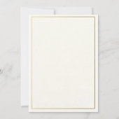 Invitation de mariage moderne luxe or et crème (Dos)