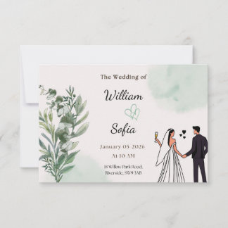 Invitation de mariage moderne minimaliste