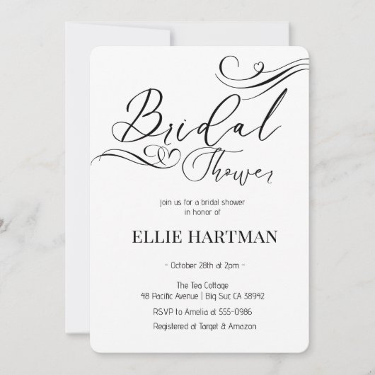 Invitation de mariage moderne minimaliste script (Devant)