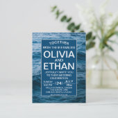 Invitation de mariage moderne nautique marine (Debout devant)