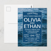 Invitation de mariage moderne nautique marine (Devant / Derrière)