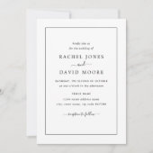 Invitation de mariage moderne noir et blanc (Devant)