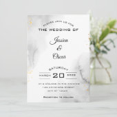 Invitation de mariage moderne noir et blanc (Debout devant)