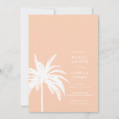 Invitation de mariage moderne Palm Peach (Devant)