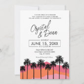 Invitation de mariage moderne Palm (rose) (Devant)