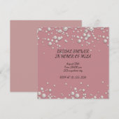 Invitation de mariage moderne perles roses  (Devant / Derrière)