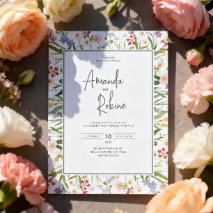 Invitation de mariage moderne pour jardin