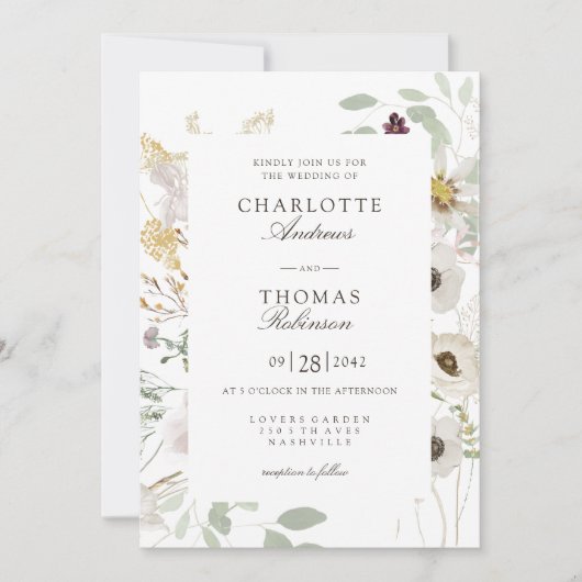 Invitation de mariage moderne, printemps (Devant)