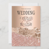 Invitation de mariage moderne rose gold Glamour (Devant)