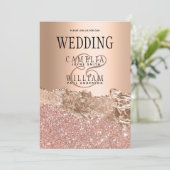 Invitation de mariage moderne rose gold Glamour (Debout devant)